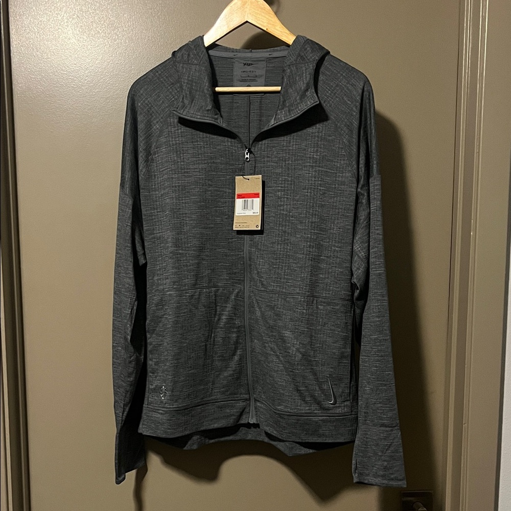 Nike Men's Charcoal Gray Lightweight Hooded Zip Jacket